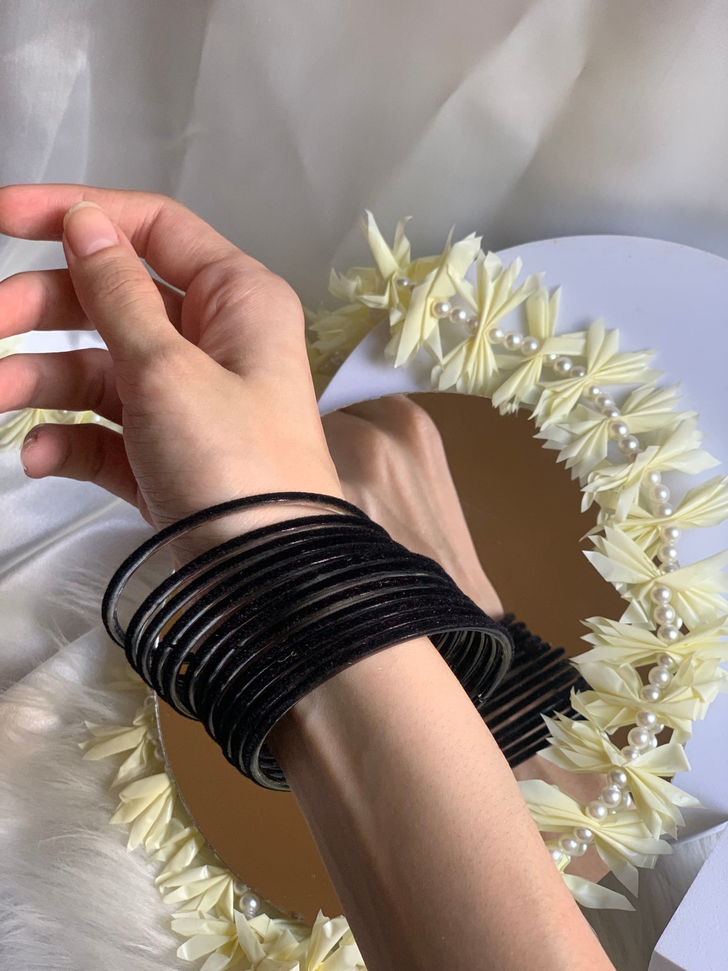 Velvet Bangles - (12 Pcs)