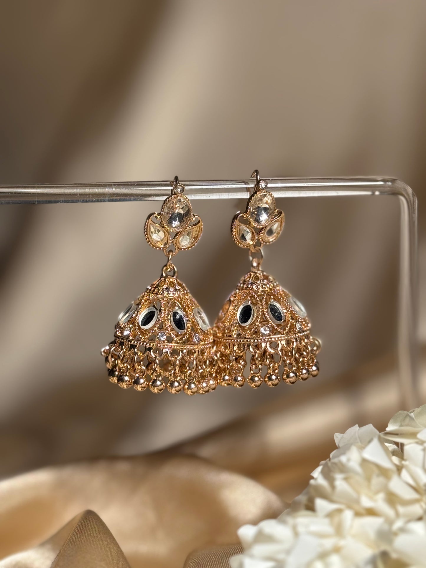 Ayna jhumki khass collection-gold