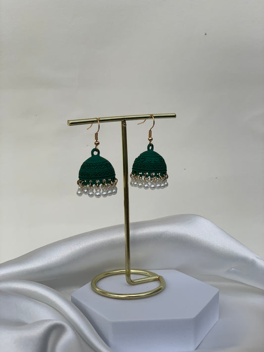 Nehal - mini jhumki green.