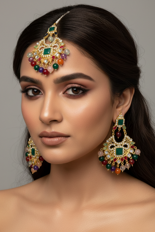 Earring and bindiya set - Rangeen