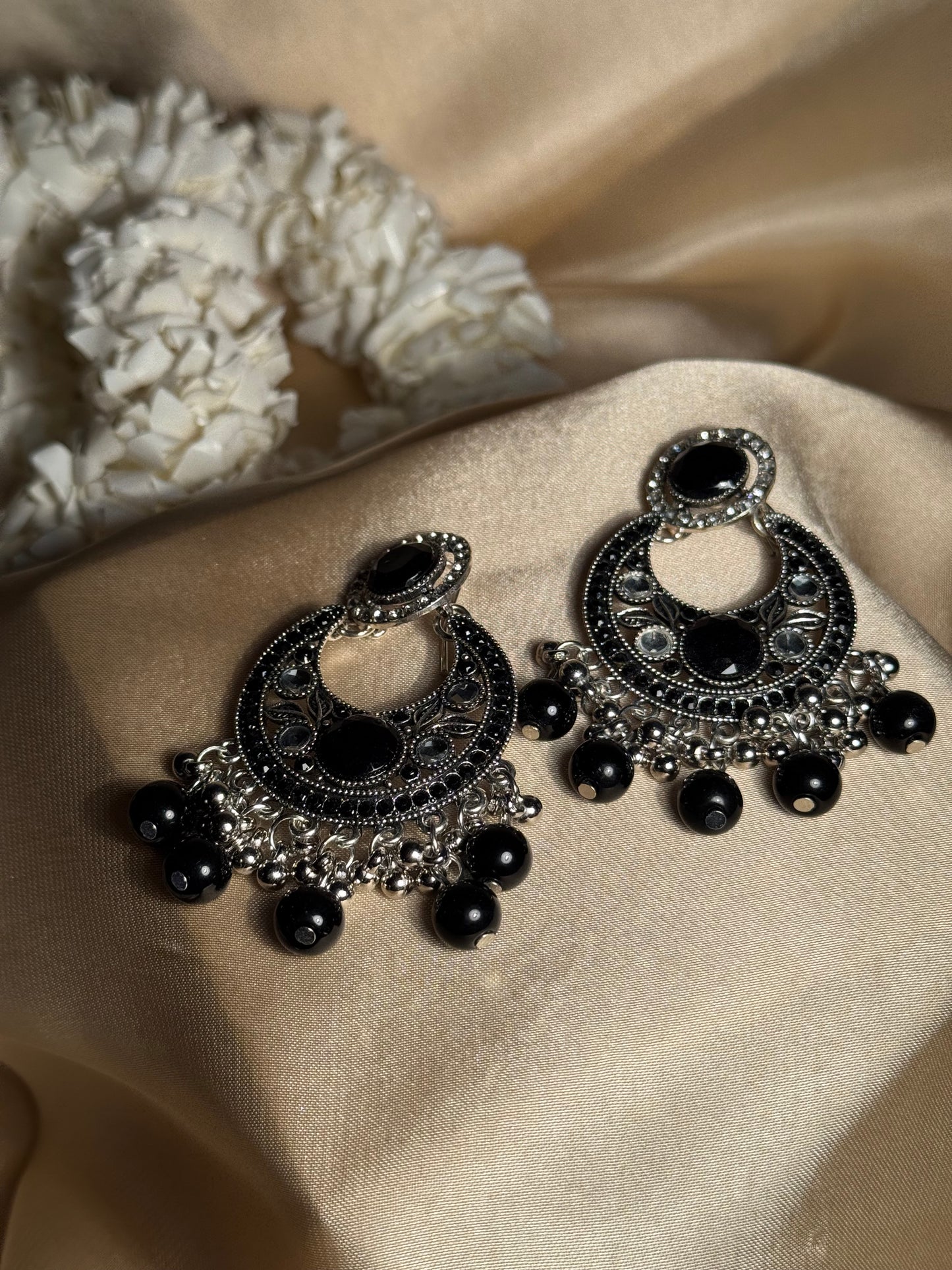 Sultana chandbali khass collection-silver and black 1