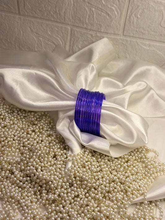 Glass bangles - dark blue - 12