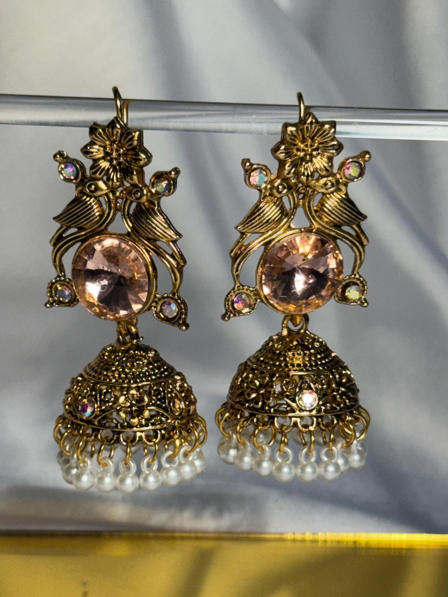 Kashimiri Earrings - Gold Peach