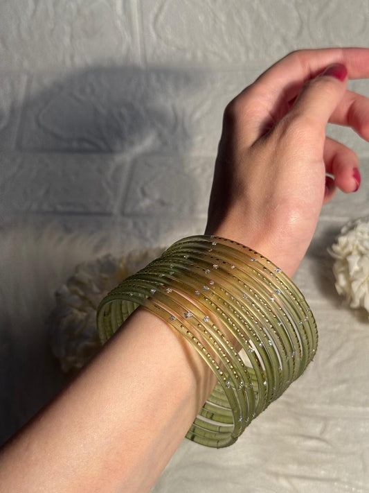 Raindrop bangle (4) - sage