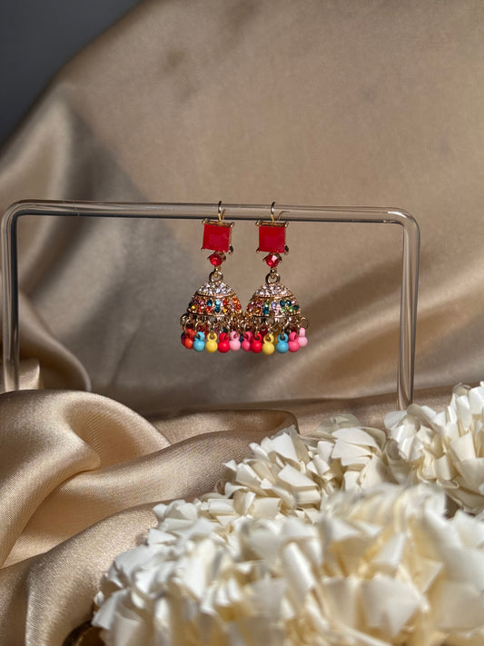 Zeenat jhumki khass collection-gold and multi