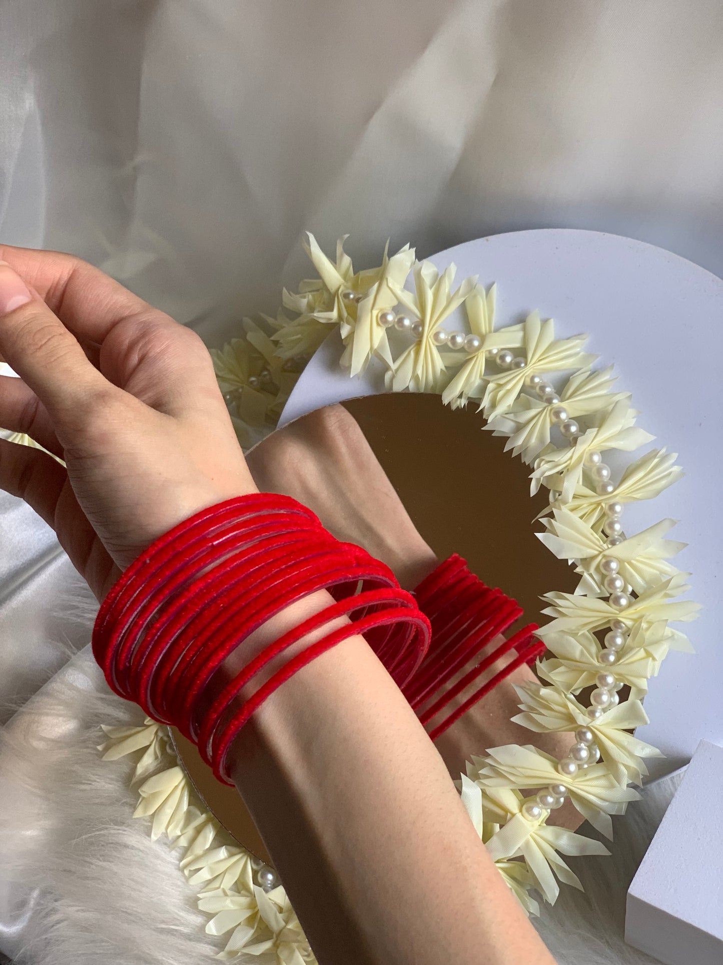 Velvet Bangles - (12 Pcs)