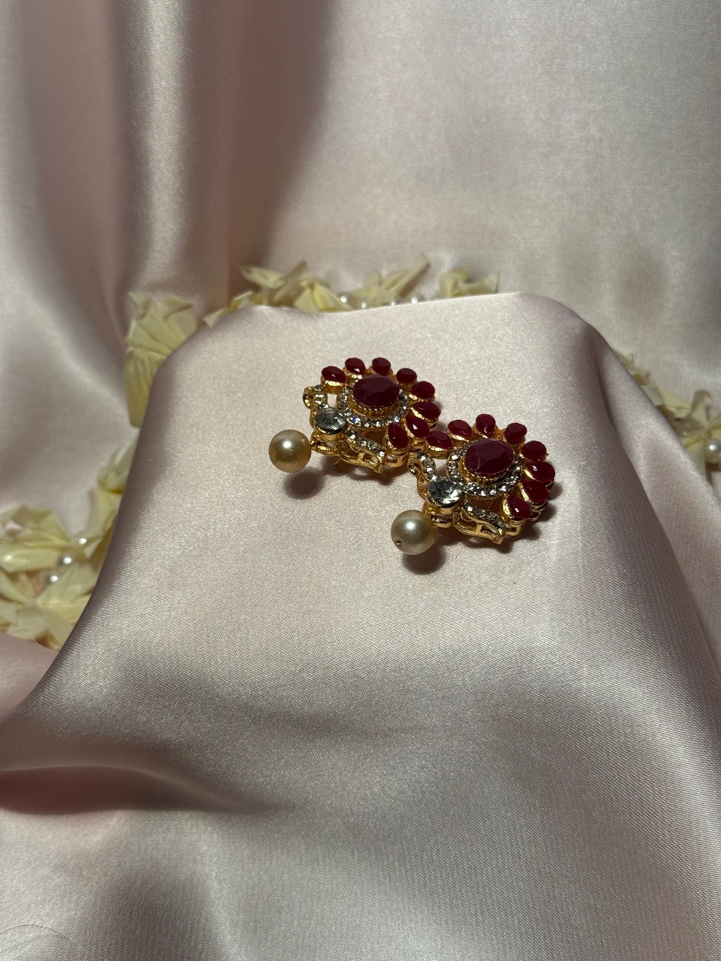 Mehrani earrings - maroon - rozana collection