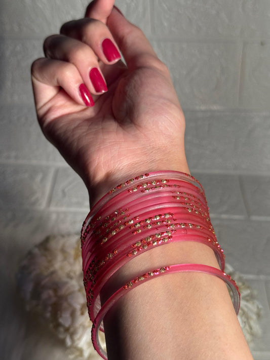 Raindrop bangle (5) - pink