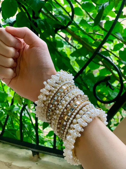 Moti Rani bangle set white