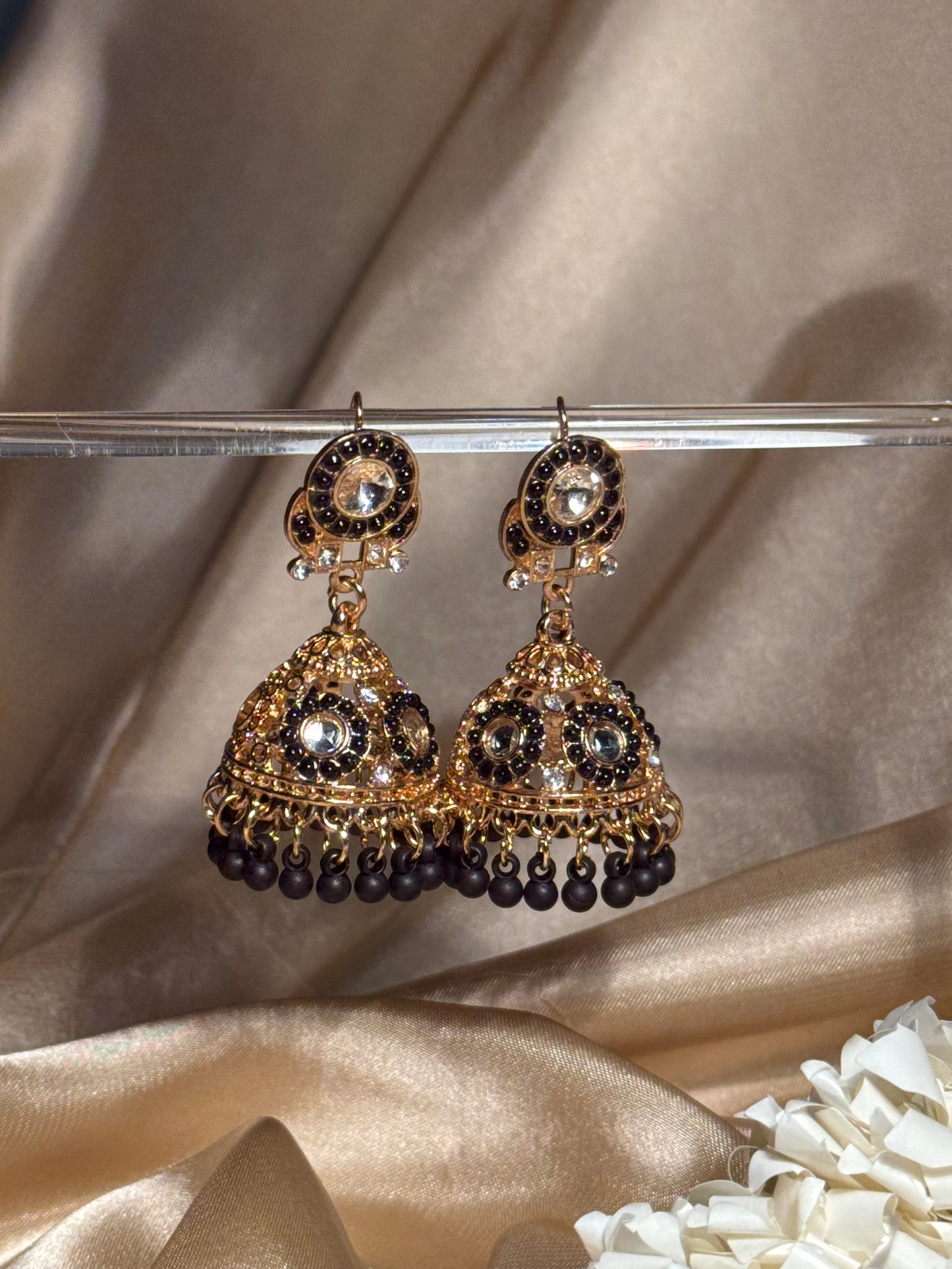Bahar jhumkay khass collection-gold and black