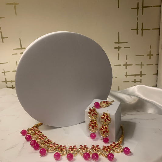 Nourah Set - Hot Pink and Gold