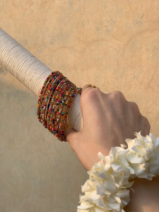 Neha Bangles (Multicolor with gold )