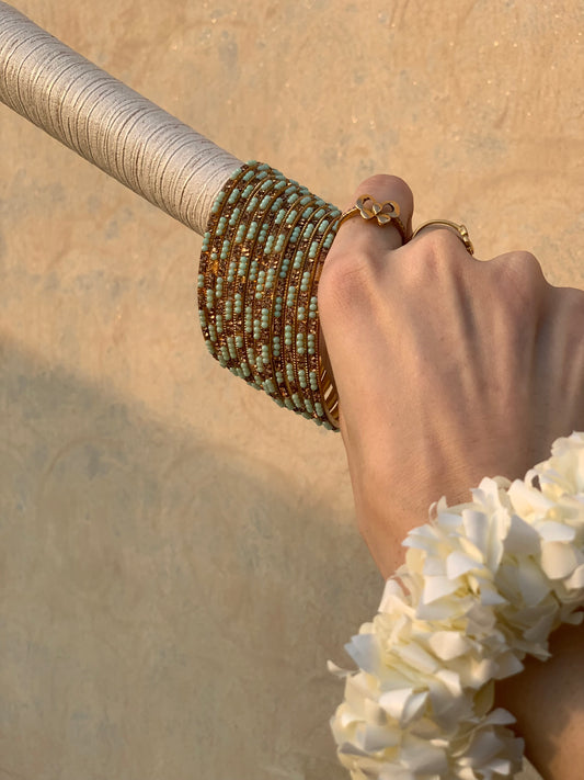 Neha Bangles (turquoise and copper )