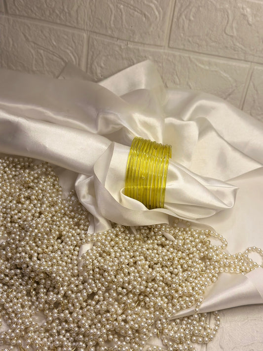 Glass bangles - yellow - 12