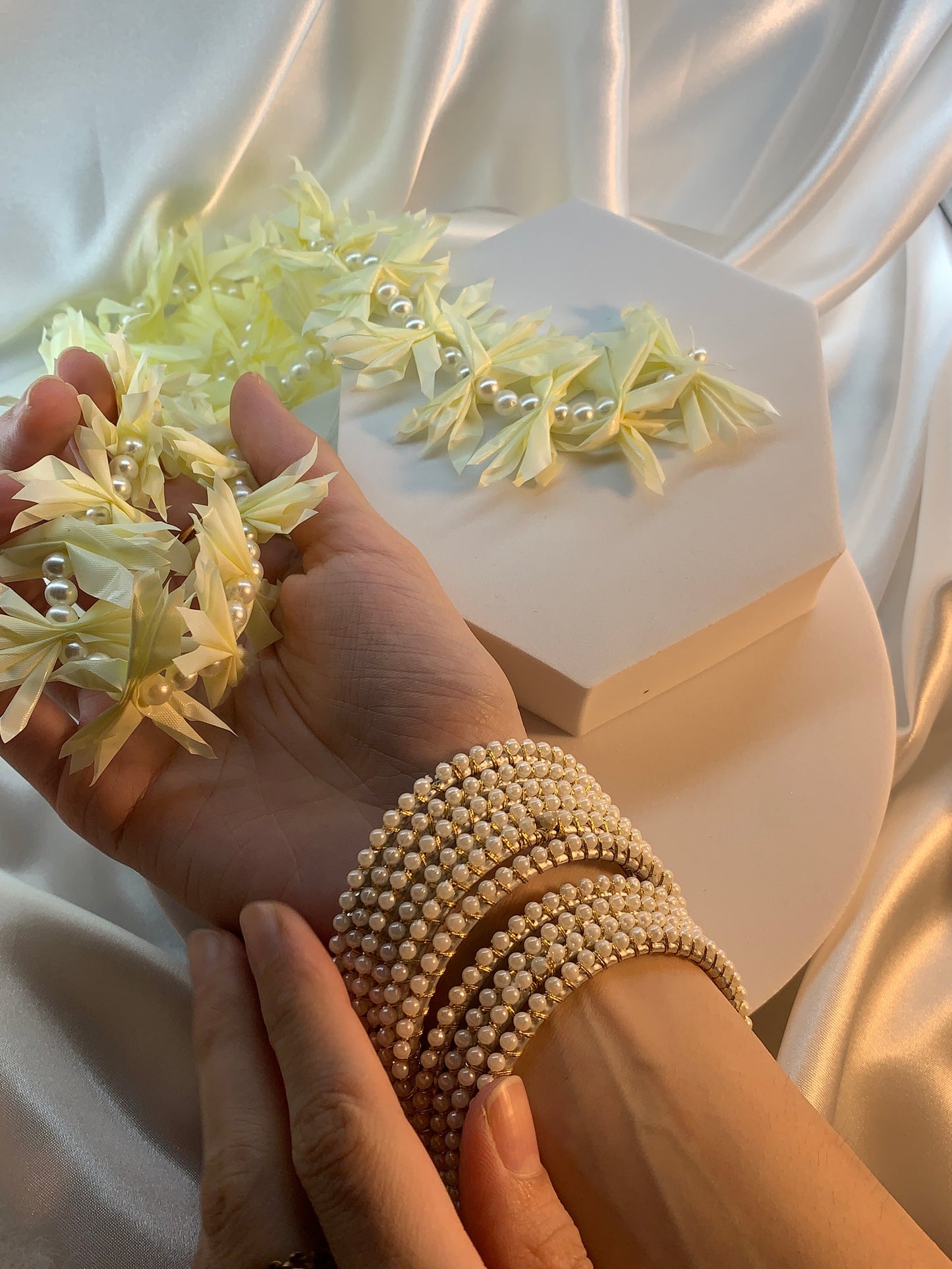 White Pearl Bangles.