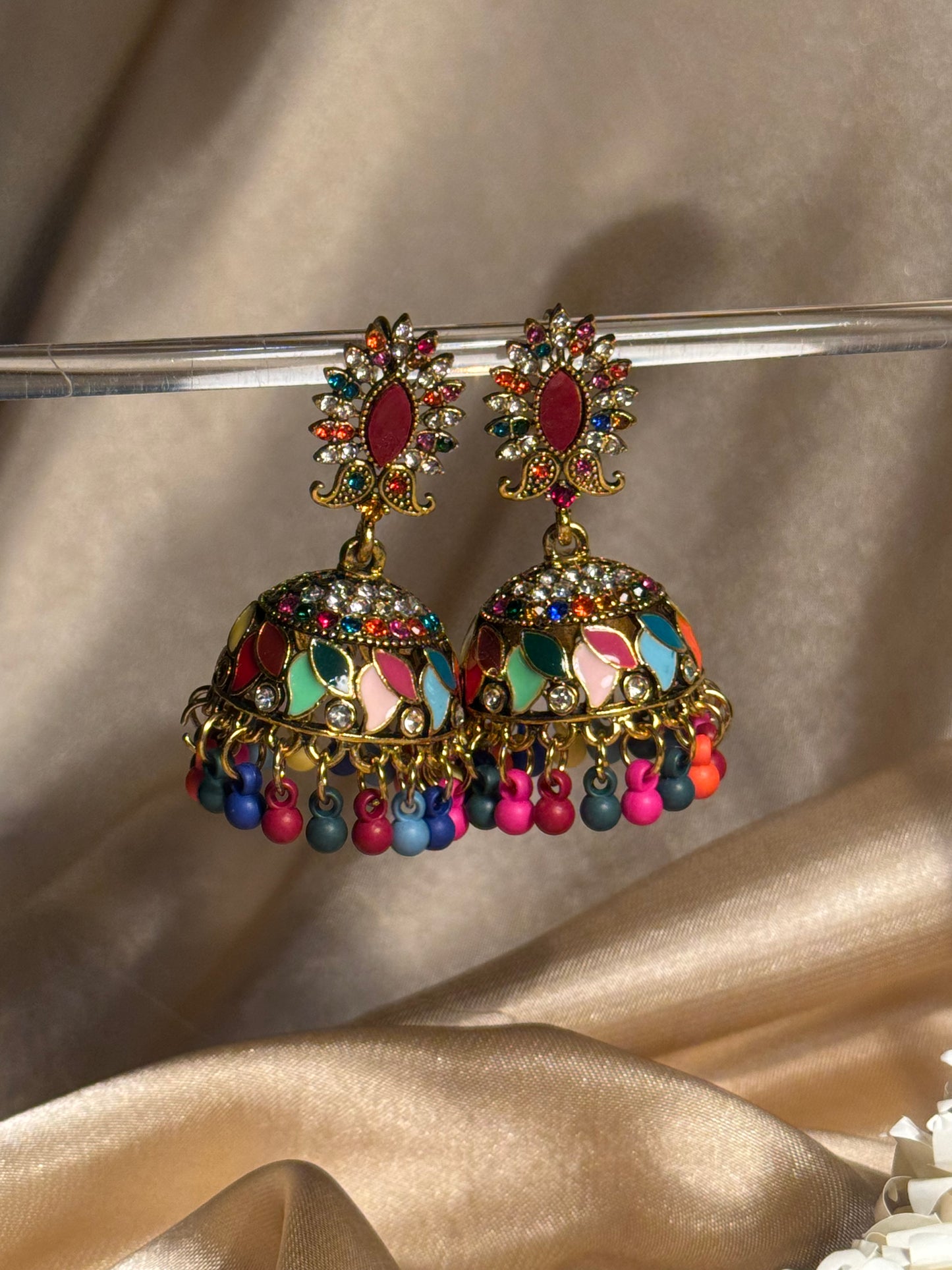 Dil kash jhumkay khass collection-gold and multi