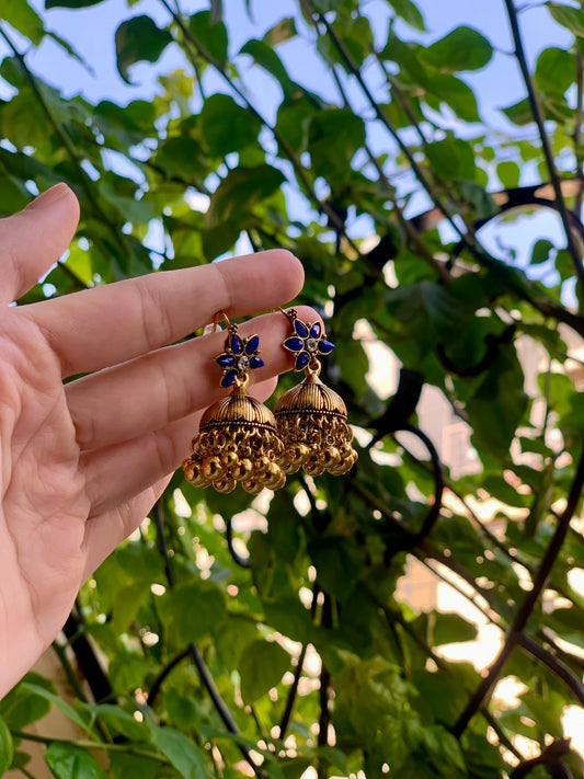 Gold Floral jhumki