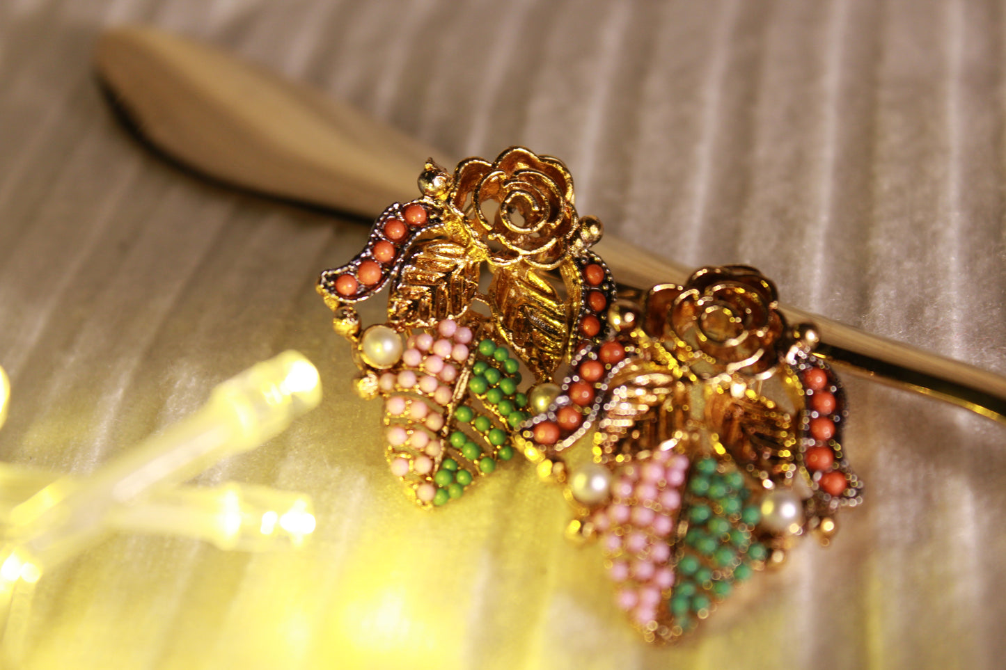 EFS-05 Gold Plated Rose - Pink, Green and orange