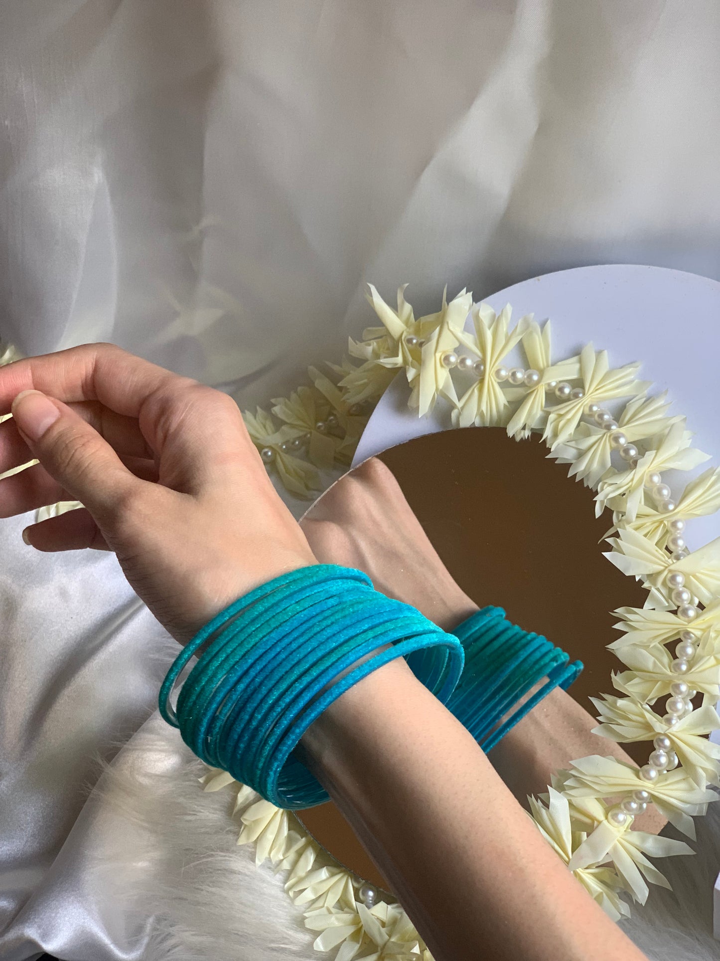Velvet Bangles - (12 Pcs)