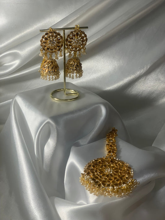 Kundan set Copper ( bindiya and Jhumky)