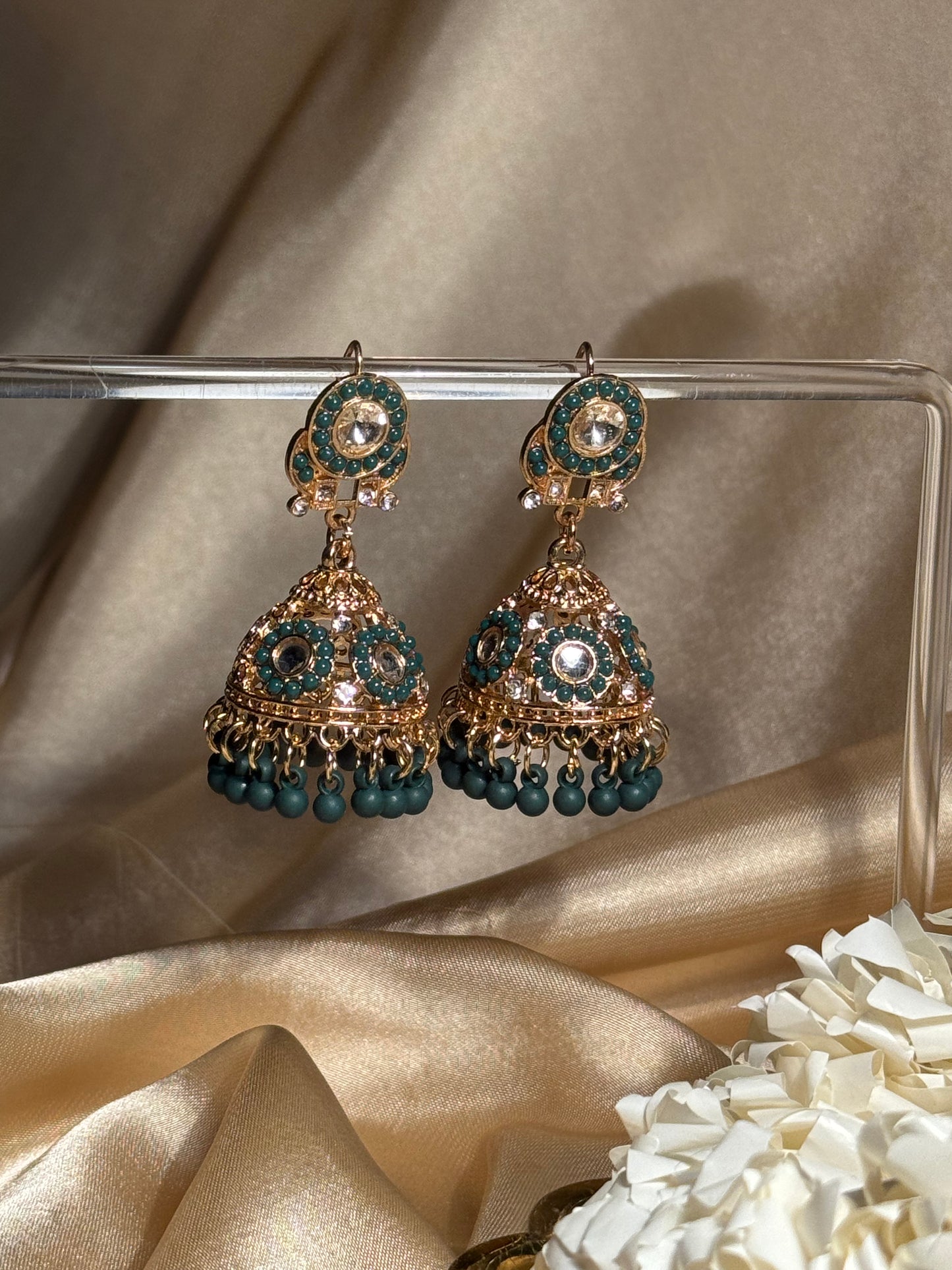Bahar jhumkay khass collection-gold and green