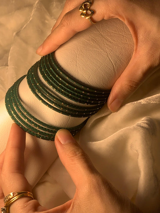 BD-14 Bangles - Dark Green (12 Pcs)