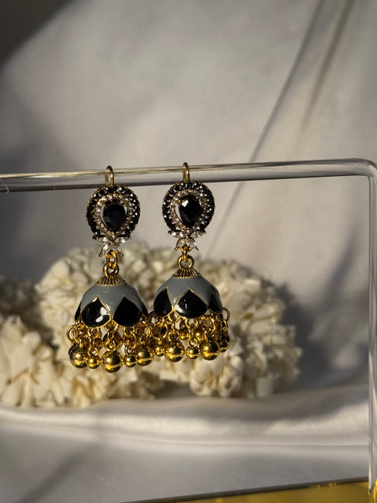 droplet bedazzled Rang-e-desi black and grey