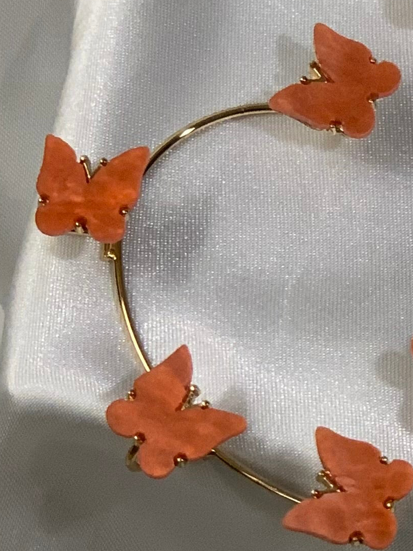 Butterfly - ear cuff - orange