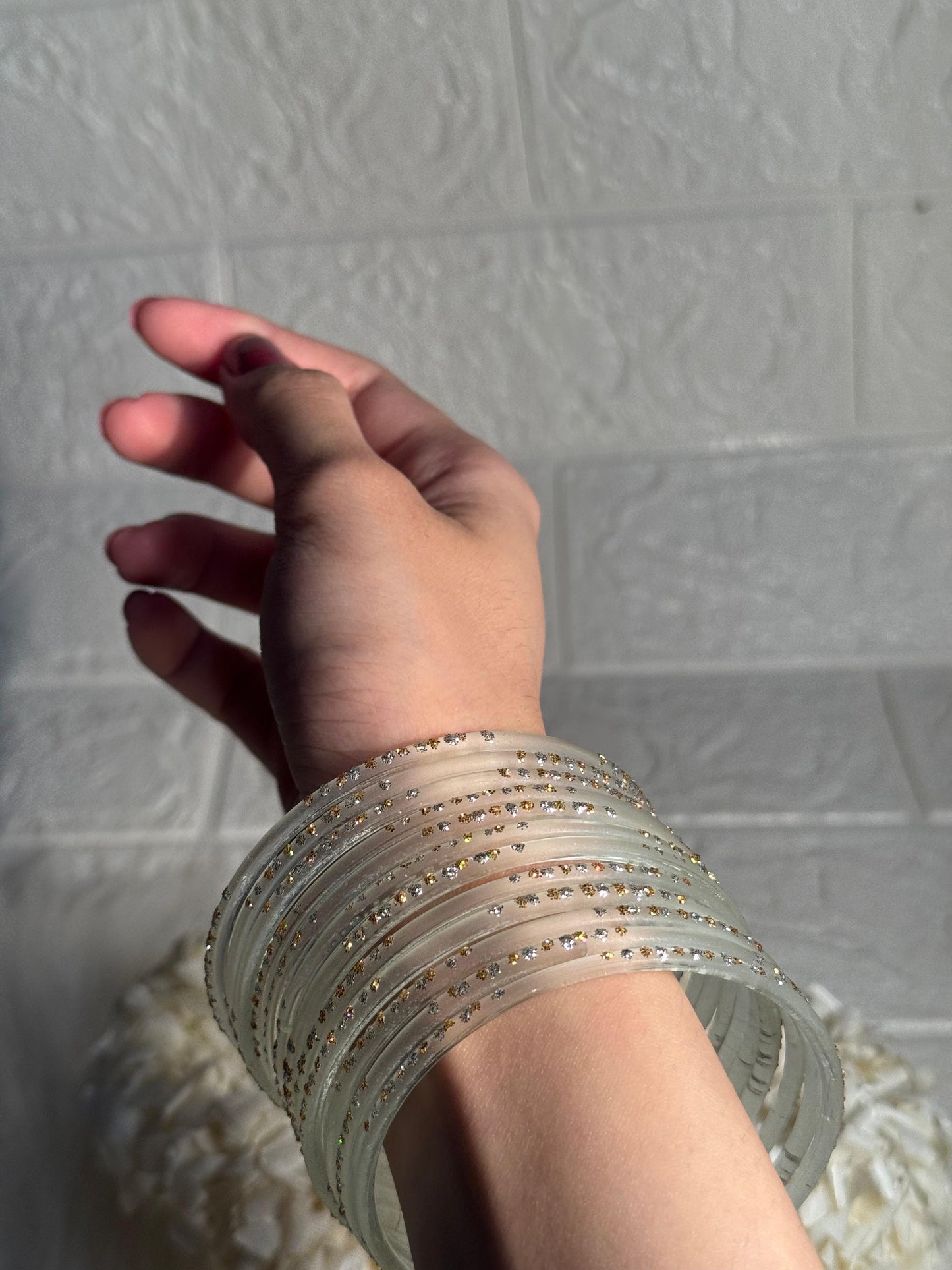 Raindrop bangle (5) - white