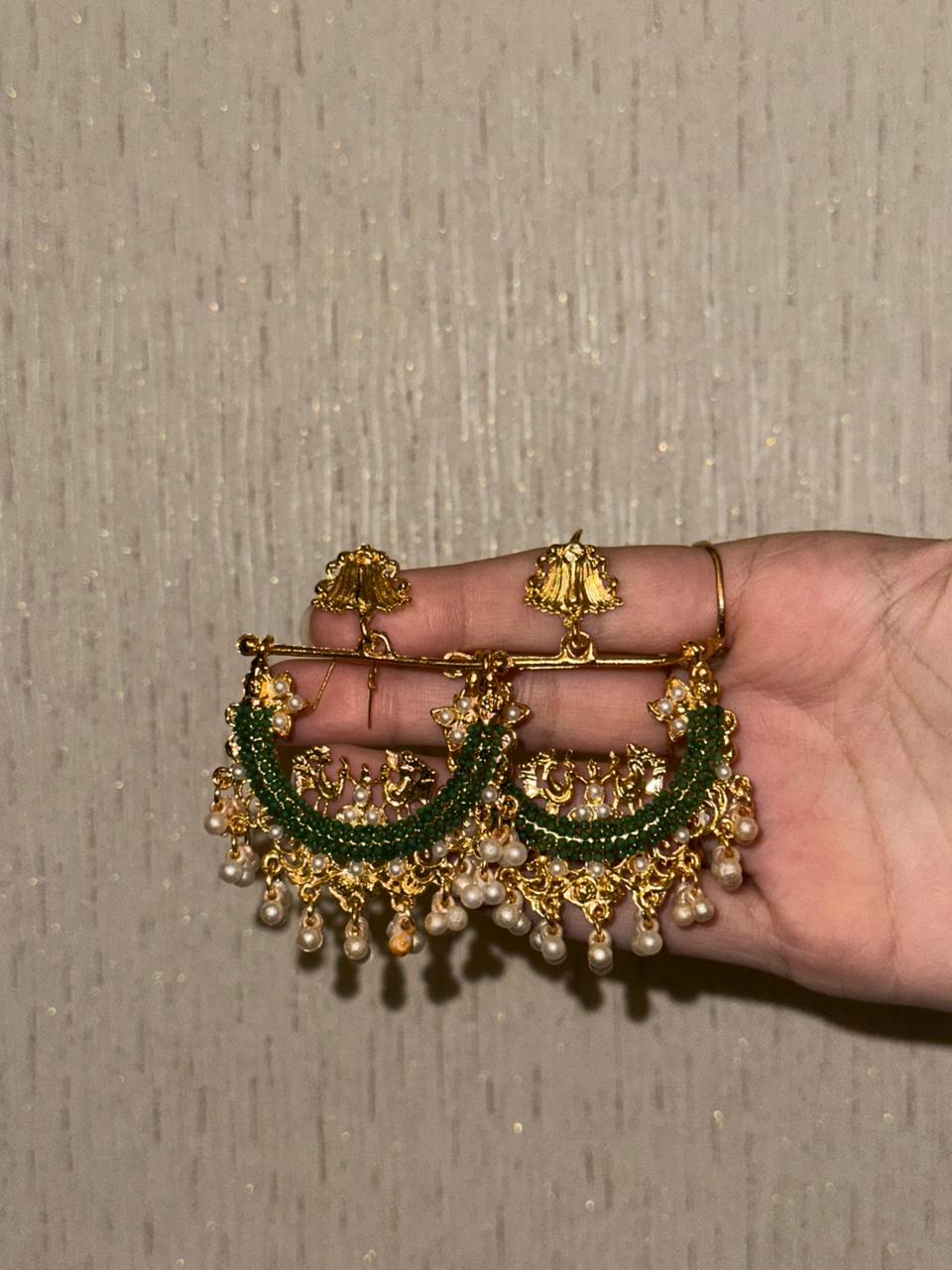 Peacock Earrings - Green