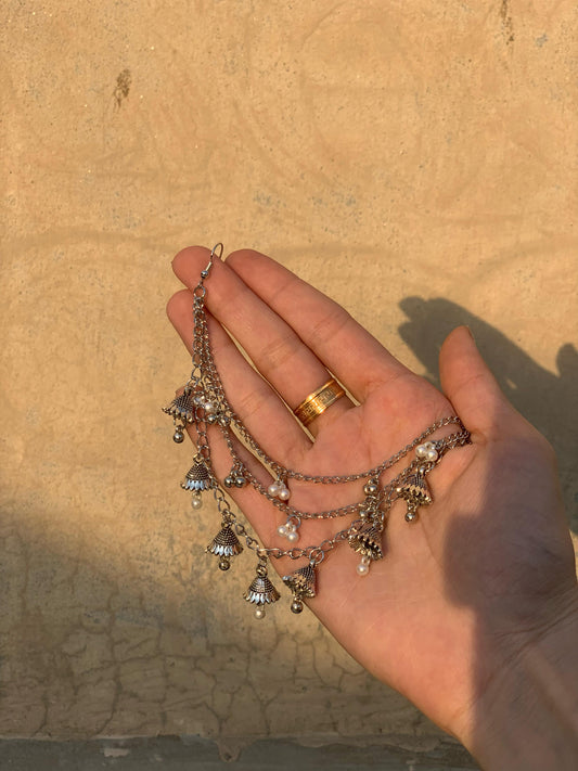 Jhumkay Waalay Saharay Earrings (Silver)