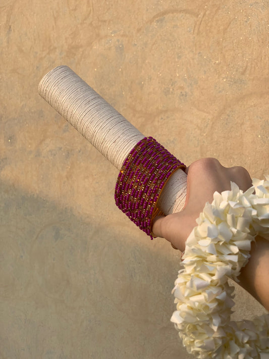 Neha Bangles (Magenta and copper )