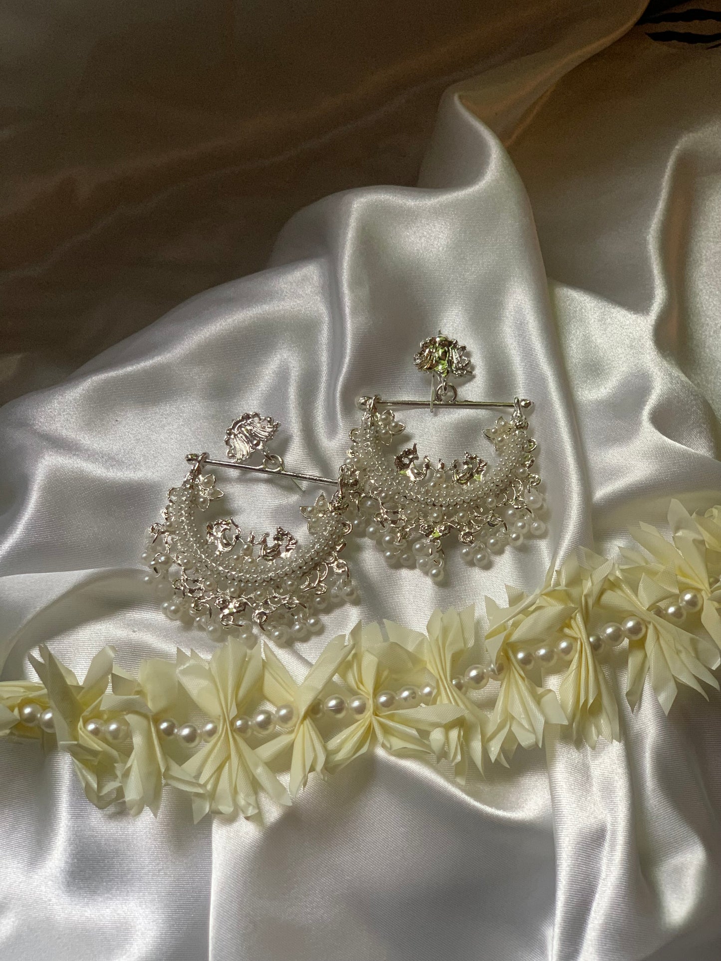 Peacock Earrings - white