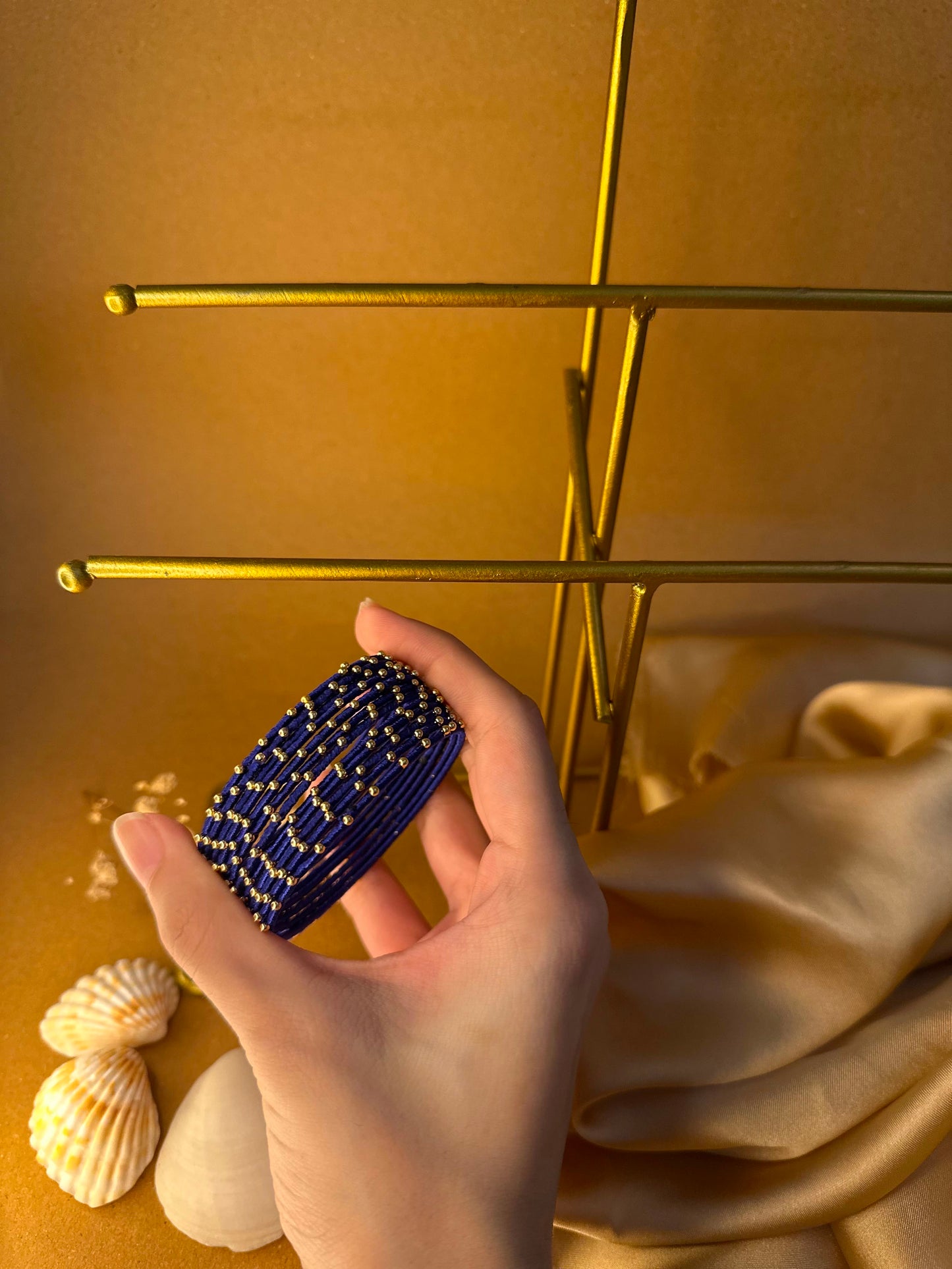 Dotted bangle 12 pcs - blue