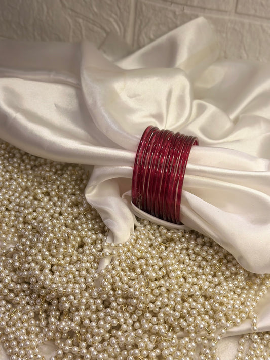 Sajal aly inspired Glass bangles - Maroon - 12