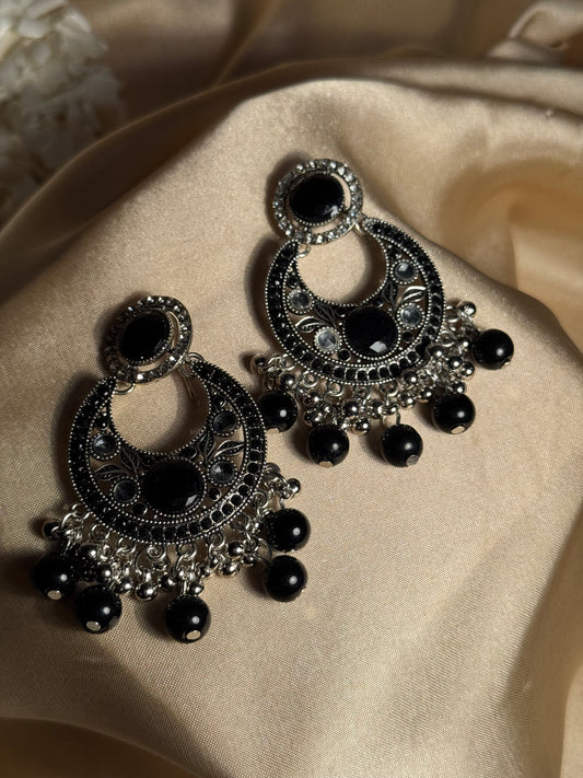 Sultana chandbali khass collection-silver and black 1