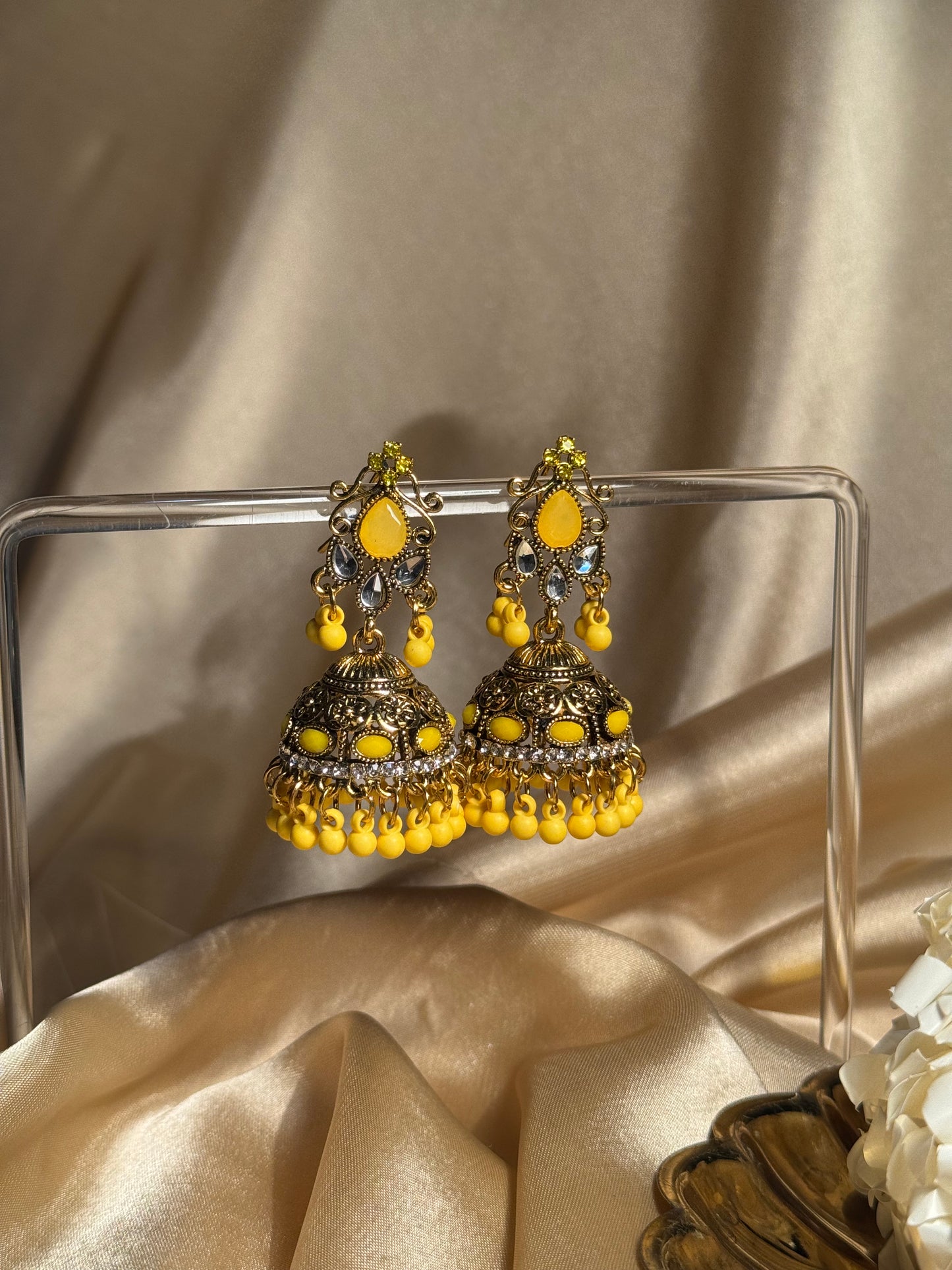 Nani ki jhumkiyan khass collection-gold and yellow