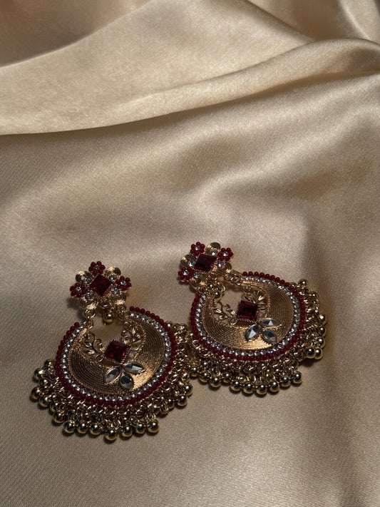 Mahjabeen earrings-red