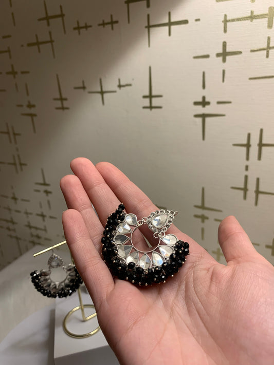 Shahi kundan Bali - Black.