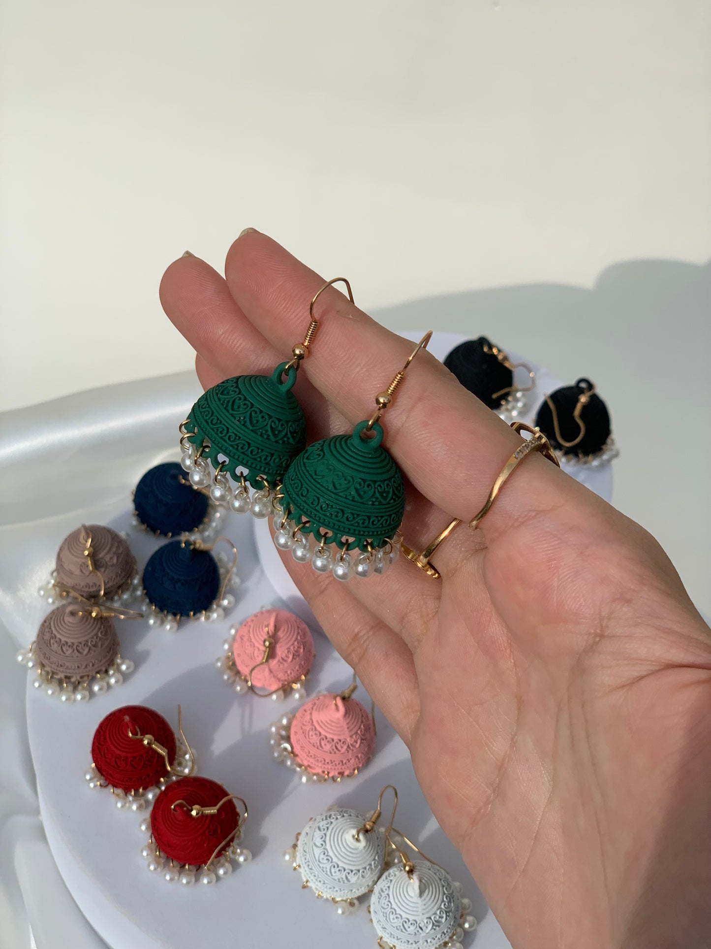 Nehal - mini jhumki green.