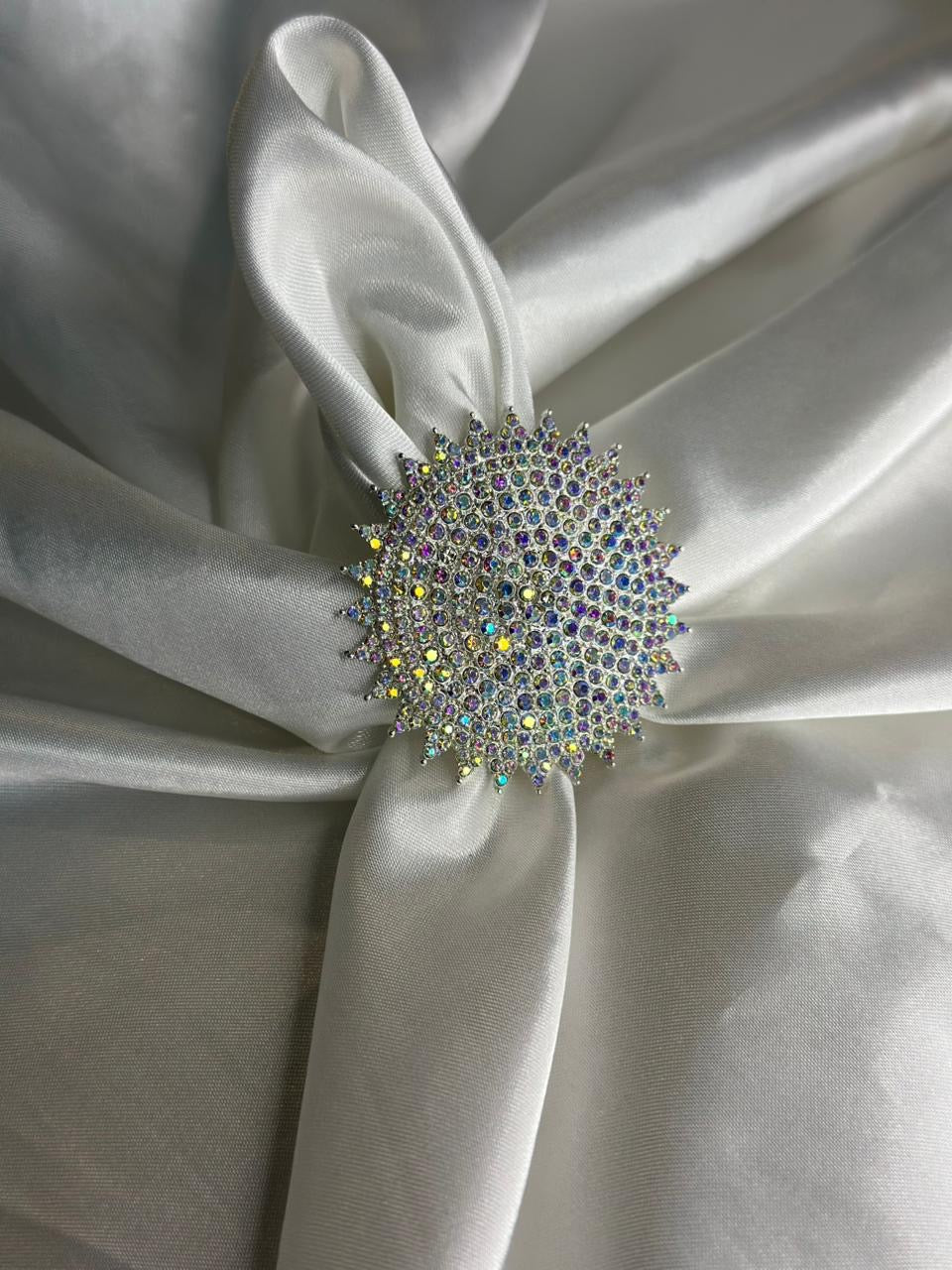 silver crystal ring