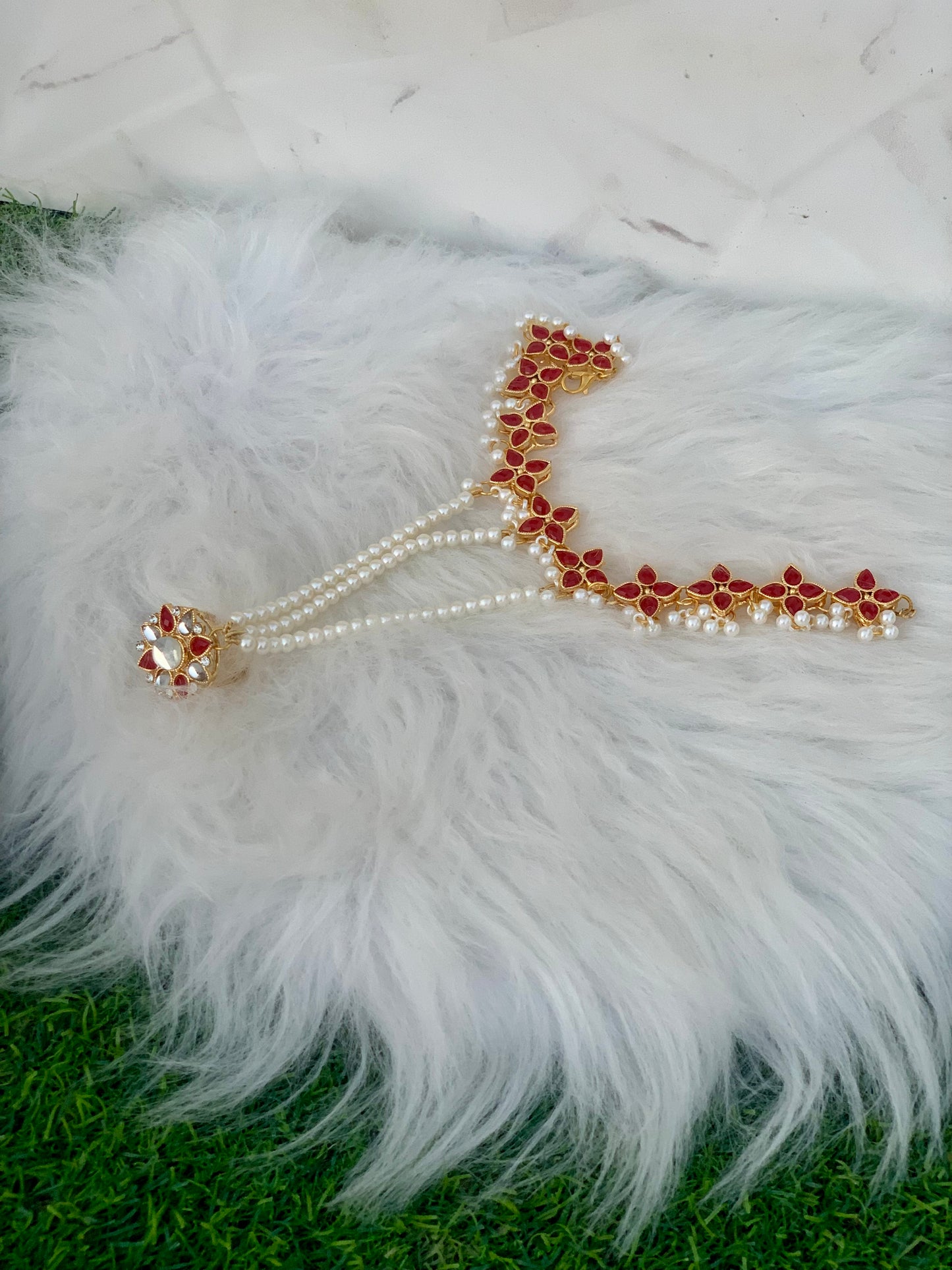 Hath Phool - Angla - Gold and Red