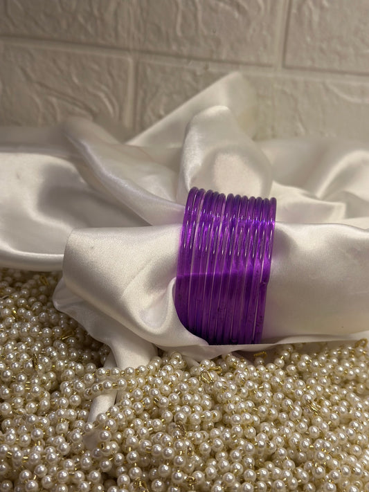 Glass bangles - Purple - 12