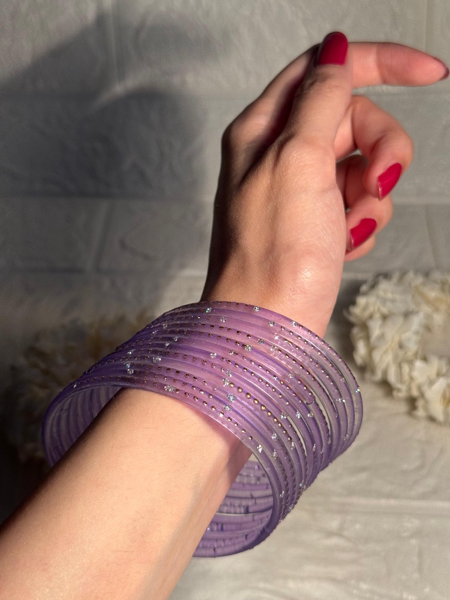 Raindrop bangle (4) - lilac