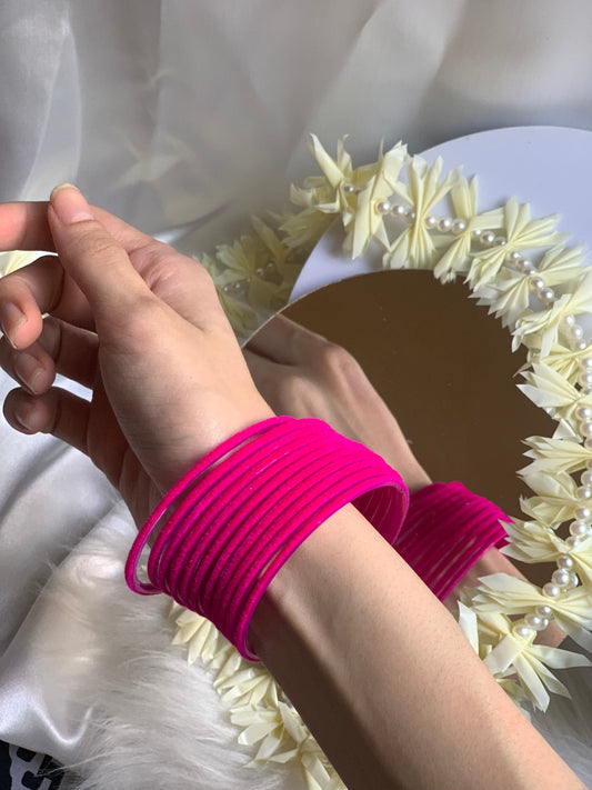 Velvet Bangles - (12 Pcs)