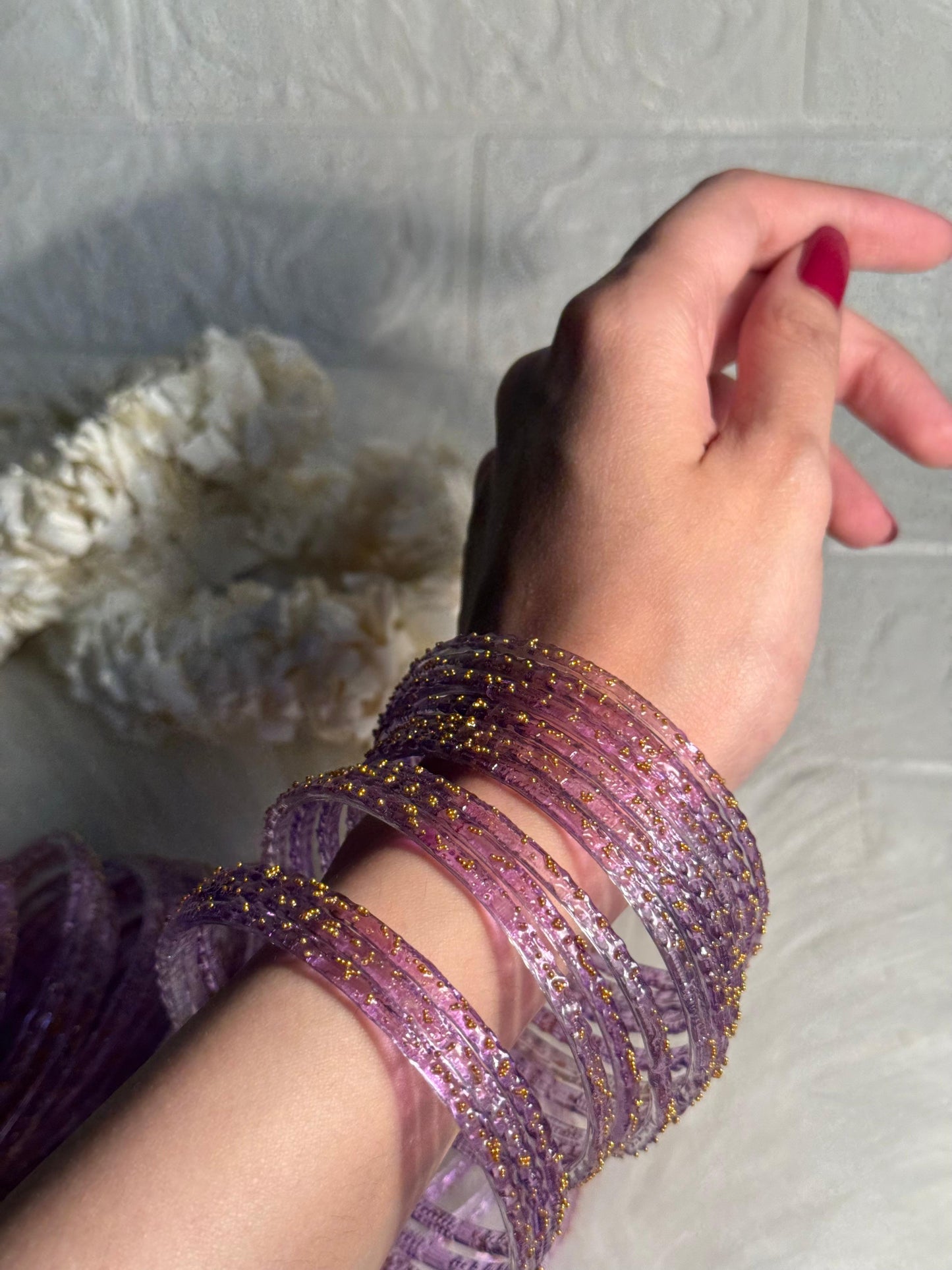 Raindrop bangle (3)- lilac