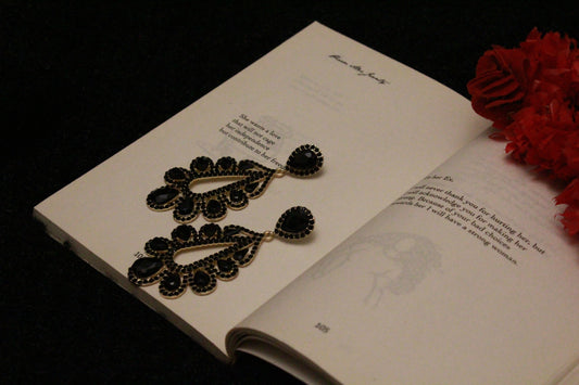 Sparkling Floral Droplets - Black