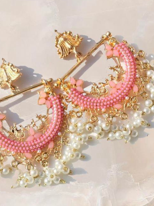 Peacock Earrings - Pink