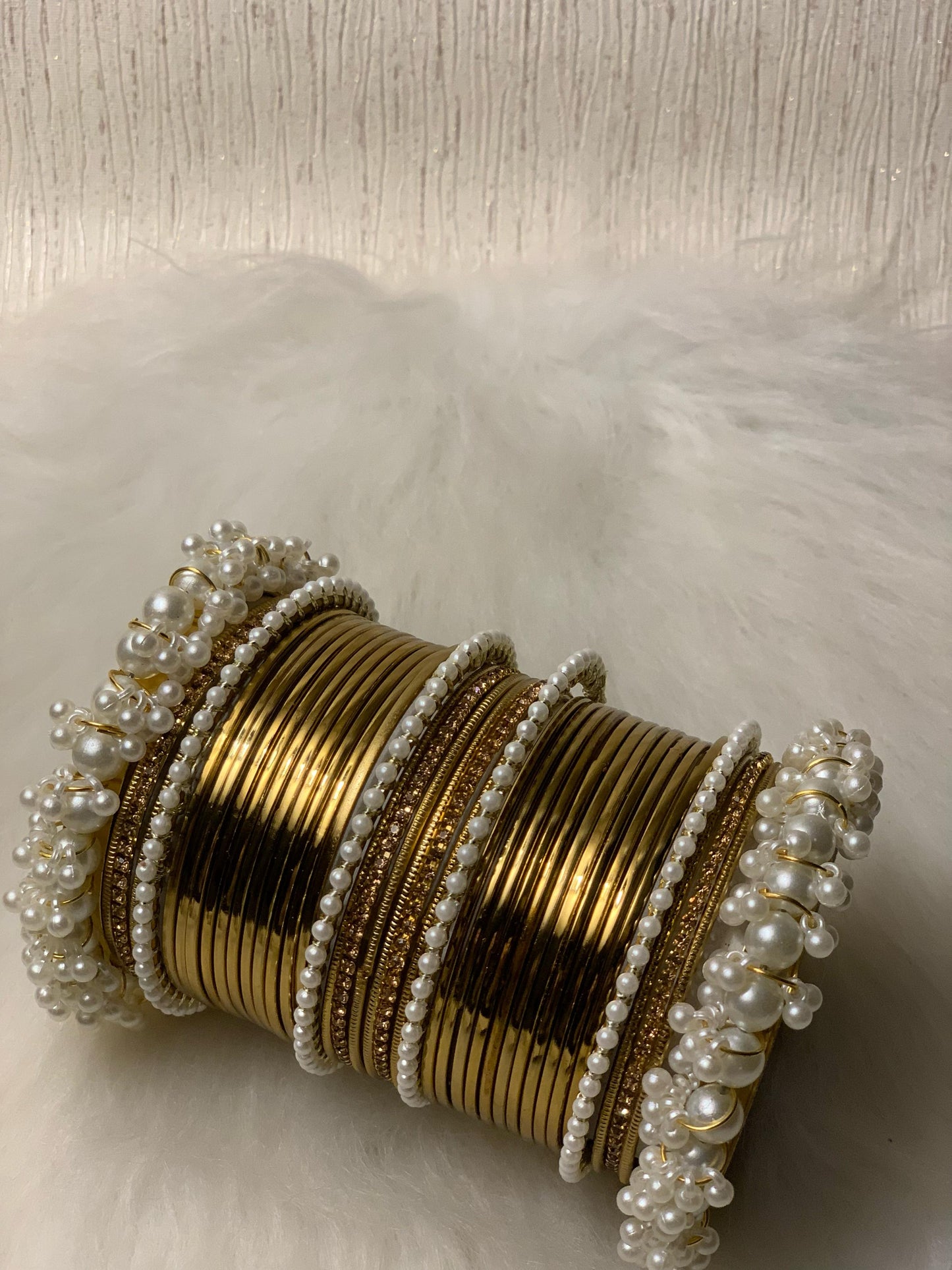 Gold and Pearl bangles