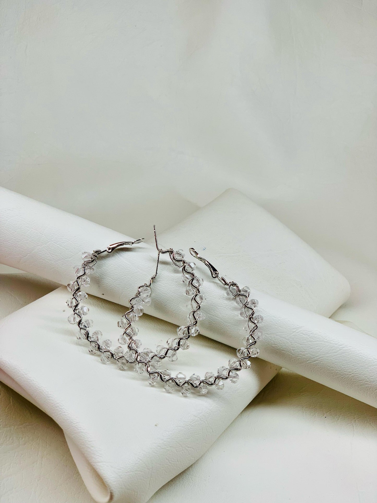 EFS-1 Crystal Hoops (Silver)